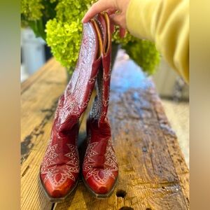 Red Studded Hand Crafted Old Gringo 13” Boots